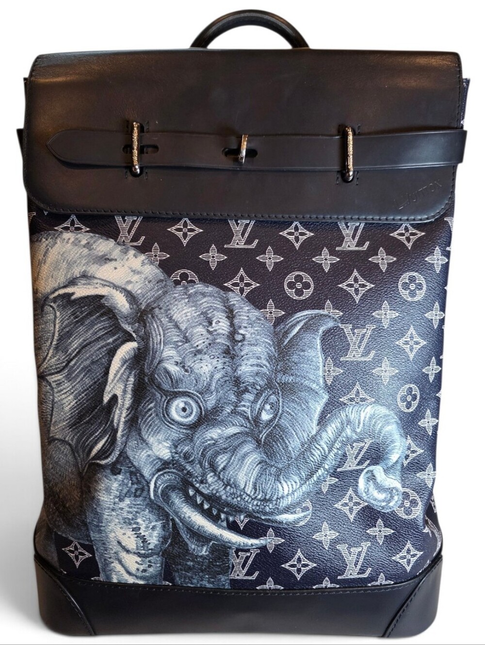 Louis Vuitton Chapman Brothers Steamer Backpack Black & Gray Monogram Elephant